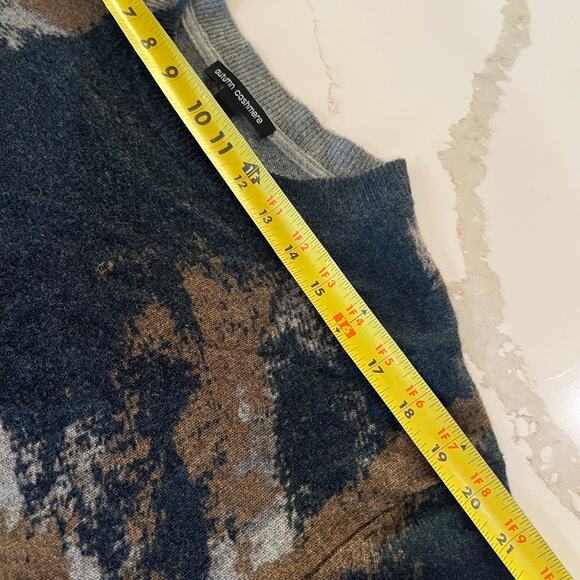 Men’s Autumn Cashmere 100% cashmere sweater XL camo navy brown print - Picture 5 of 6